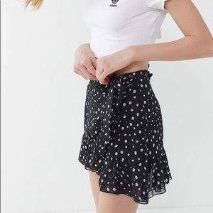 UO tie front rara ruffle skirt